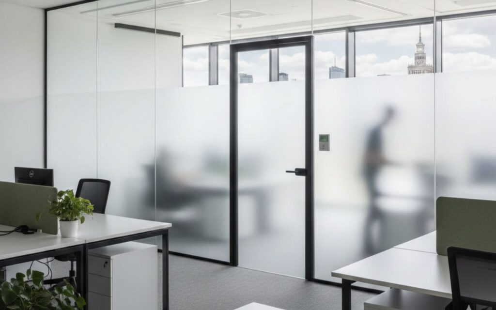 folia mrożona w warszawskim biurze